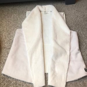 Calvin Klein white fur sweater vest